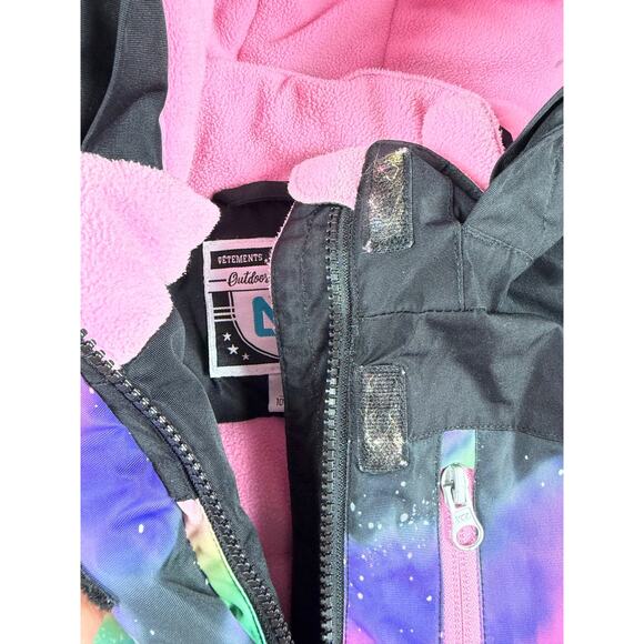 Noruk Kids Hooded Winter Jacket Rainbow Galaxy Print Size 4 (104 cm) - Picture 2 of 9